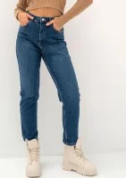 Mosh - Jeansy damskie mom fit Navy