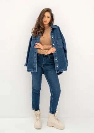 Sobe - Navy blue oversize denim shirt