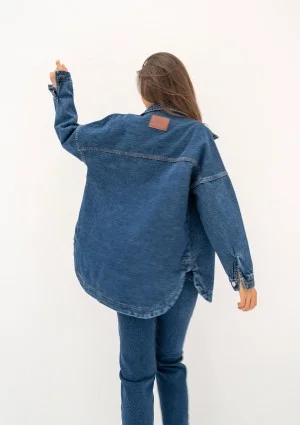 Sobe - Navy blue oversize denim shirt