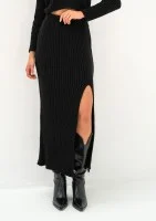 Kirry - Black knitted midi skirt