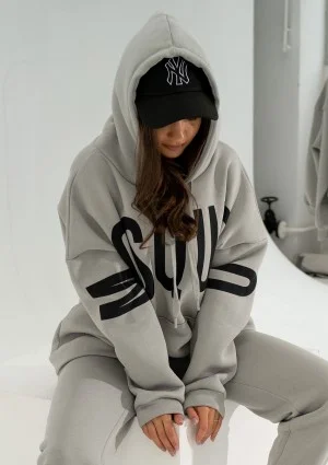 Champ - Gray oversize hoodie with strings