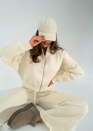 Bailee - Creamy zipped sweatshirt