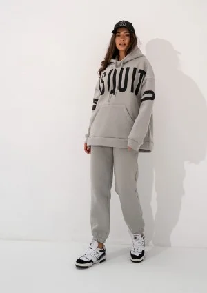 Champ - Bluza kangurka oversize z troczkami Gray Rock