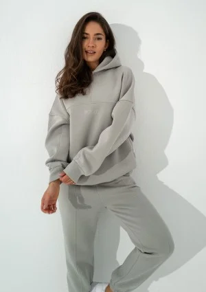 Boosh - Bluza oversize z kapturem i troczkiem Gray