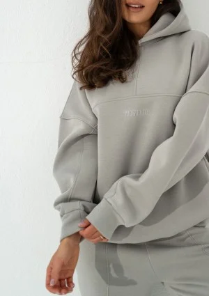 Boosh - Bluza oversize z kapturem i troczkiem Gray