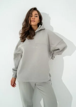 Boosh - Bluza oversize z kapturem i troczkiem Gray