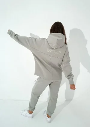 Boosh - Bluza oversize z kapturem i troczkiem Gray