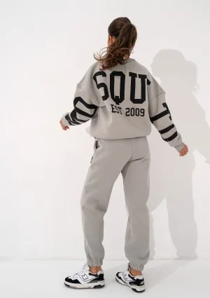 Duve - Gray oversize sweatshirt with est 2009 logo