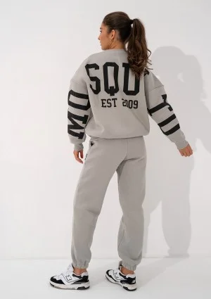 Duve - Gray oversize sweatshirt with est 2009 logo