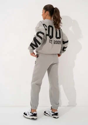 Duve - Gray oversize sweatshirt with est 2009 logo