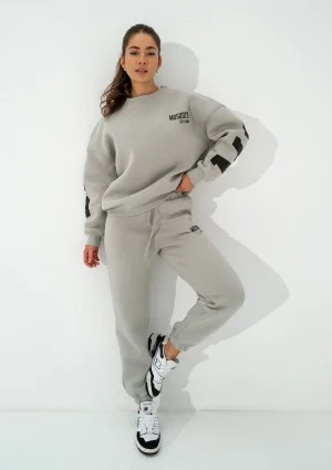 Duve - Gray oversize sweatshirt with est 2009 logo