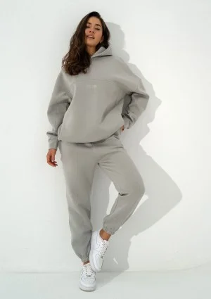 Boosh - Bluza oversize z kapturem i troczkiem Gray