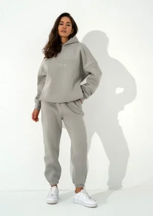 Boosh - Bluza oversize z kapturem i troczkiem Gray