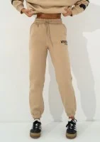 Duve - Beige sweatpants with est 2009 logo