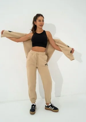 Duve - Beige sweatpants with est 2009 logo