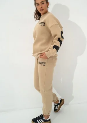 Duve - Beige oversize sweatshirt with est 2009 logo