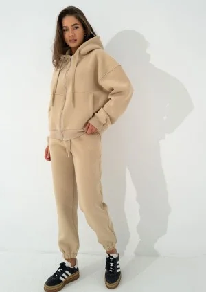 Glee - Beige zipped hoodie