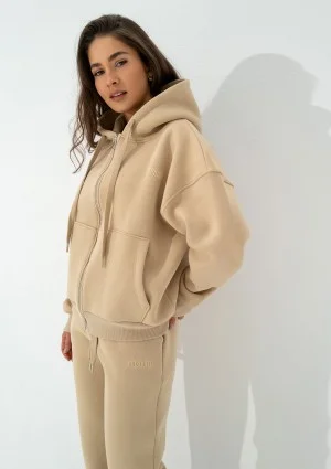 Glee - Beige zipped hoodie