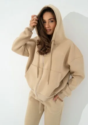 Glee - Beige zipped hoodie