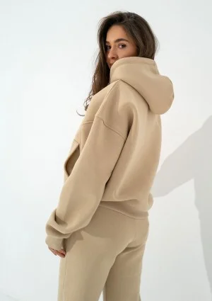 Glee - Beige zipped hoodie