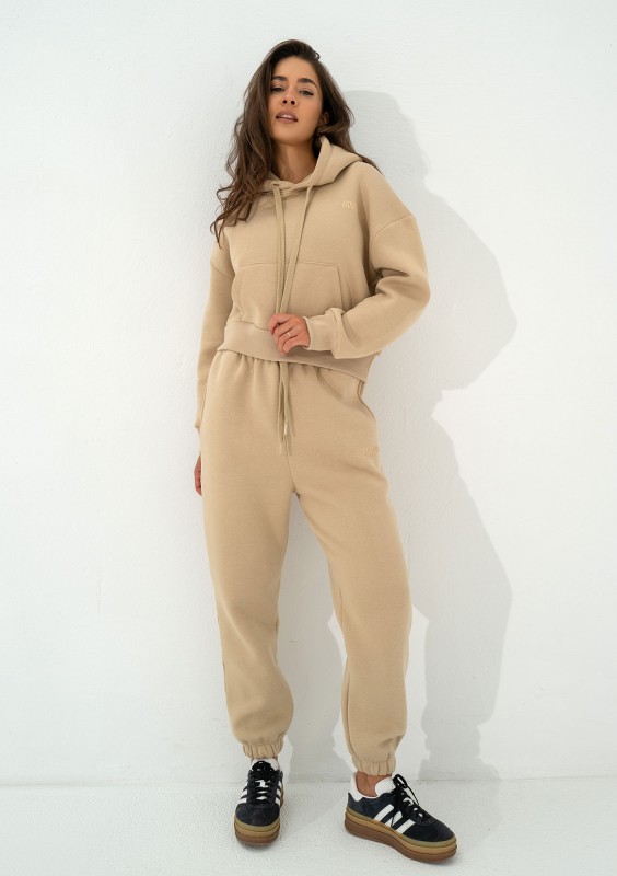 Calm - Spodnie dresowe z troczkami Beige