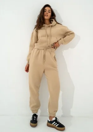 Calm - Beige sweatpants with strings