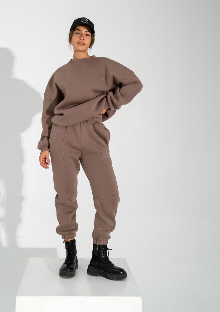 Easy - Luźna bluza damska w brązowym odcieniu