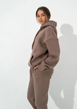 Easy - Coffee brown hoodie with strings