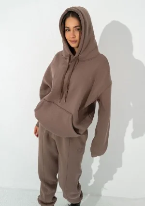 Easy - Coffee brown hoodie with strings