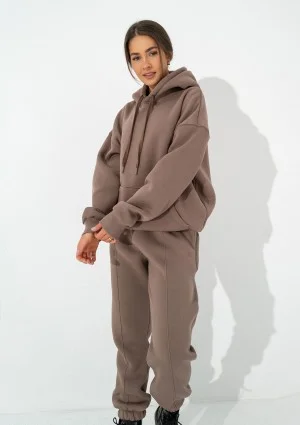 Easy - Coffee brown hoodie with strings