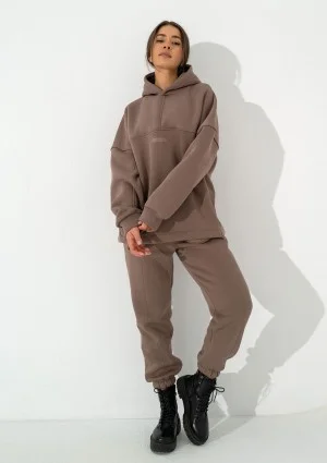 Boosh - Coffee brown oversize hoodie