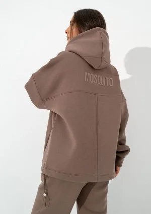 Boosh - Bluza oversize z kapturem i troczkiem Coffe