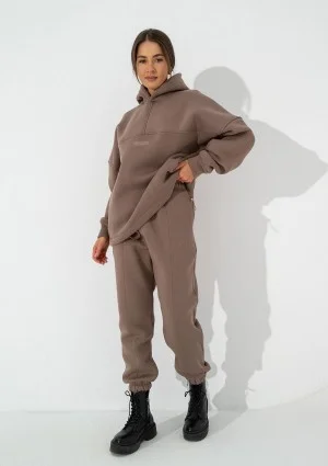 Boosh - Coffee brown oversize hoodie