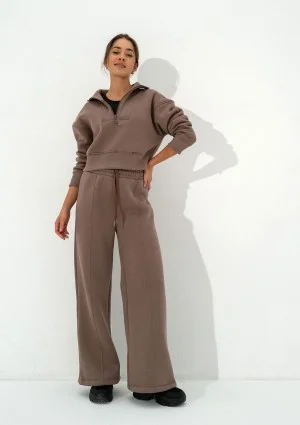 Malle - Coffee brown wide sweatpants with strings