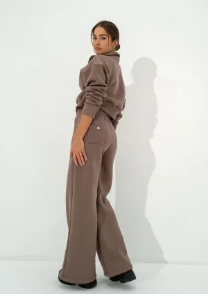 Malle - Coffee brown wide sweatpants with strings