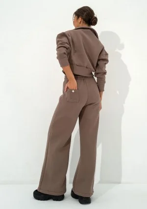 Malle - Coffee brown wide sweatpants with strings