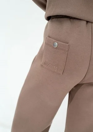 Malle - Coffee brown wide sweatpants with strings