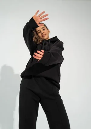 Easy - Black hoodie with strings