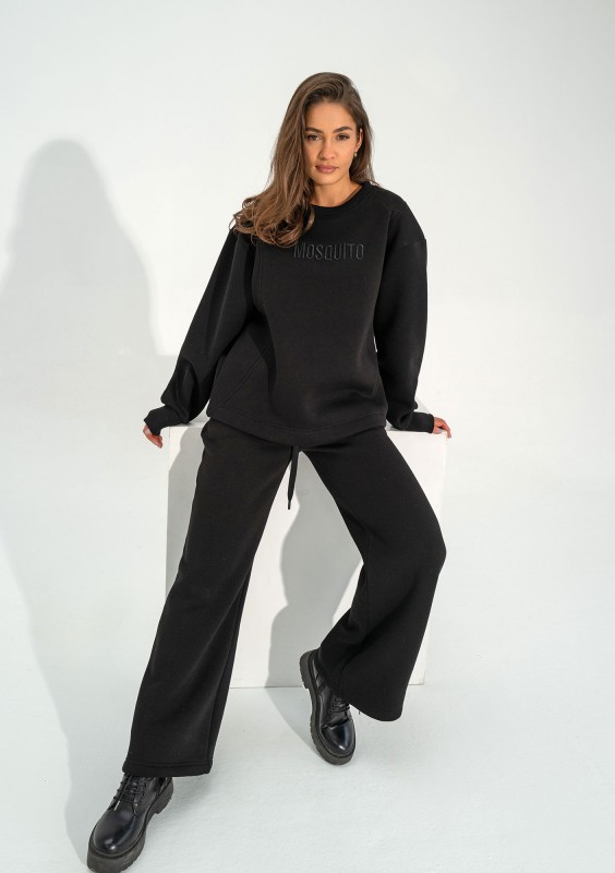 Hush - Black oversize sweatshirt with an embroidered logo