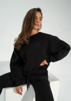 Hush - Black oversize sweatshirt with an embroidered logo