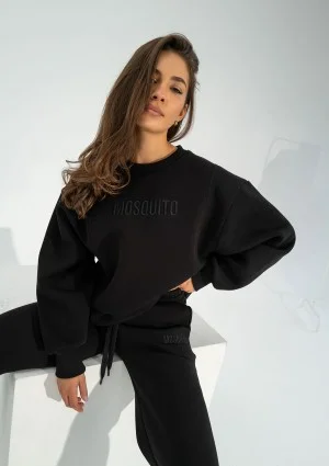 Hush - Black oversize sweatshirt with an embroidered logo