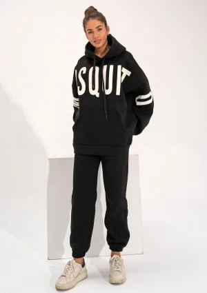 Champ - Black oversize hoodie with strings