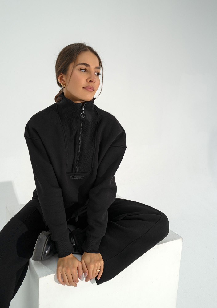 Malle - Bluza z rozpinaną stójką Black