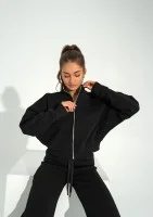 Bailee - Black zipped sweatshirt