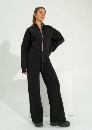 Bailee - Black wide sweatpants with strings