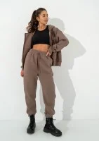 Calm - Coffee brown sweatpants with strings