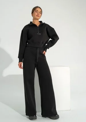 Malle - Black wide sweatpants with strings