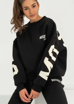 Duve - Black oversize sweatshirt with est 2009 logo