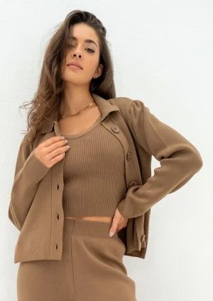 Mebo - Camel brown knitted top