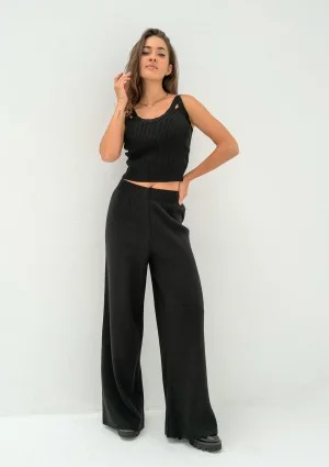 Mebo - Black knitted trousers